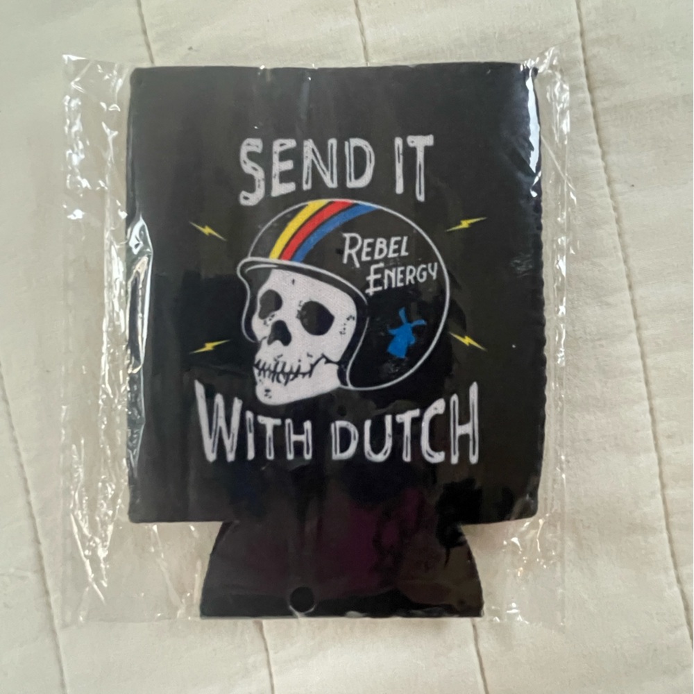Dutch Bros Cozy Koozie Rebel Energy Skull Can Cooler